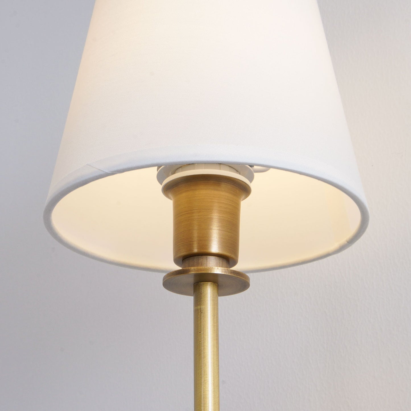 Wall Sconce Classic Art Deco with Fabric Shade and Curved Arm