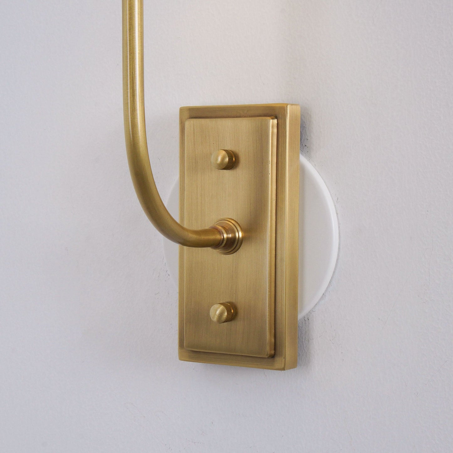 Wall Sconce Classic Art Deco with Fabric Shade and Curved Arm