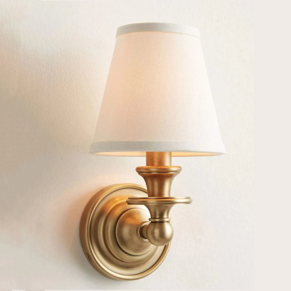 Wall Sconce Classic with Fabric Shade and Candle-Style Arm