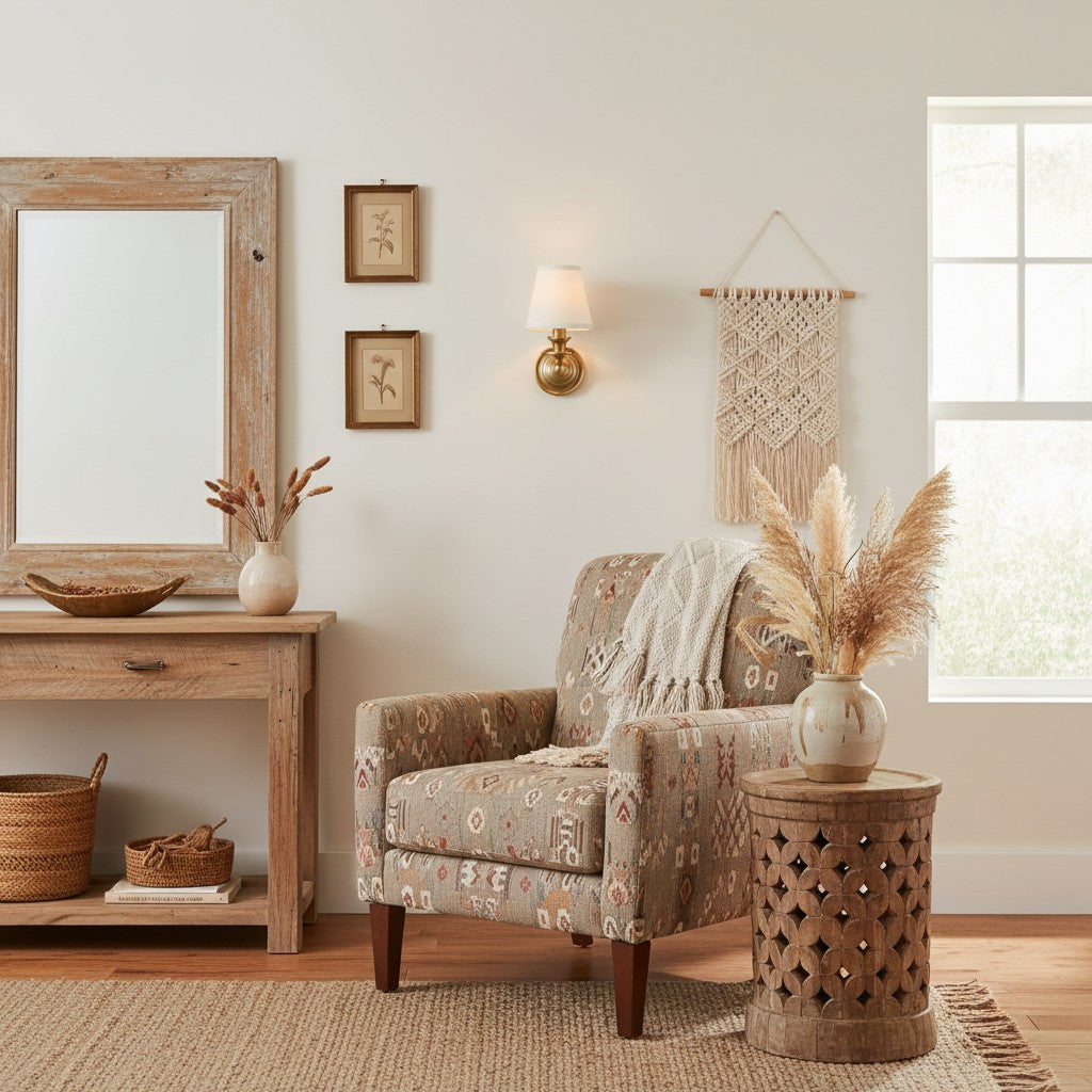Wall Sconce Classic with Fabric Shade and Candle-Style Arm