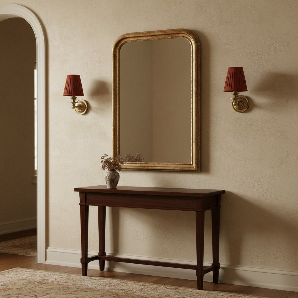 Wall Sconce Classic with Fabric Shade and Candle-Style Arm