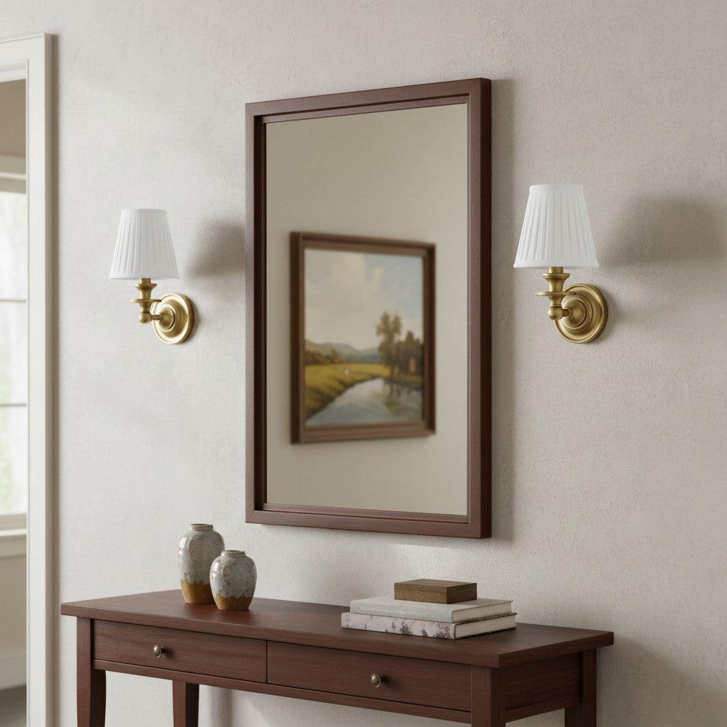 Wall Sconce Classic with Fabric Shade and Candle-Style Arm