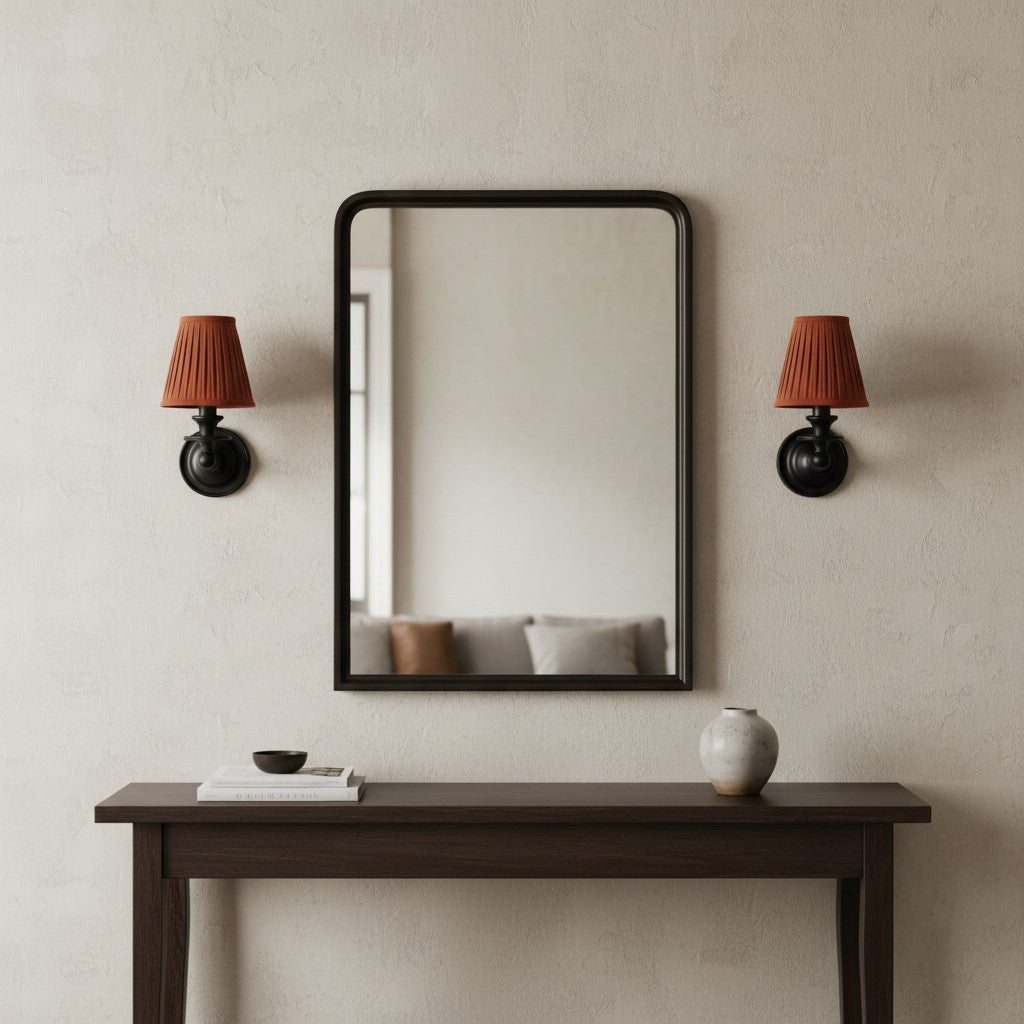 Wall Sconce Classic with Fabric Shade and Candle-Style Arm