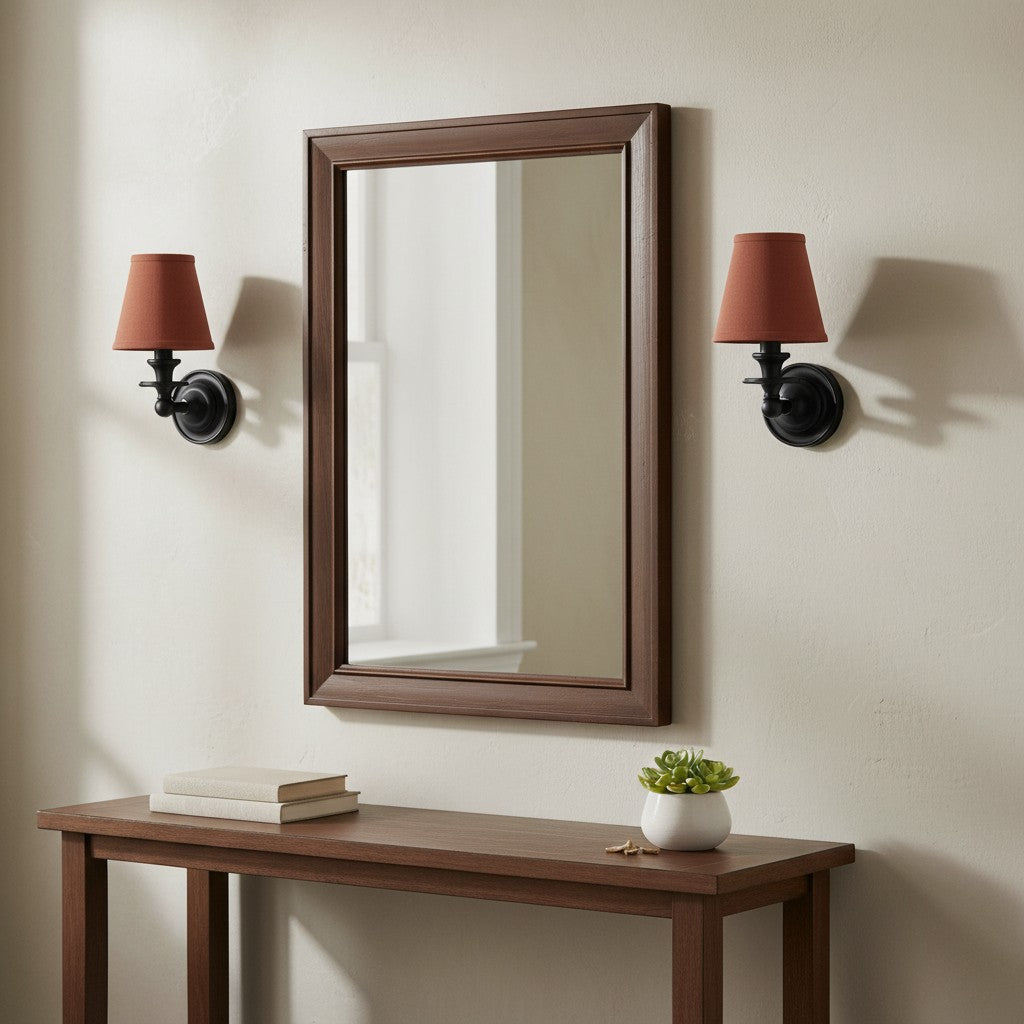 Wall Sconce Classic with Fabric Shade and Candle-Style Arm