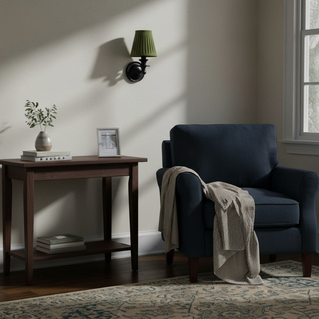 Wall Sconce Classic with Fabric Shade and Candle-Style Arm