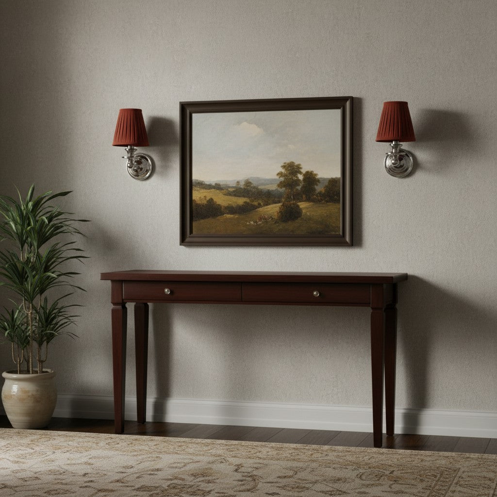 Wall Sconce Classic with Fabric Shade and Candle-Style Arm