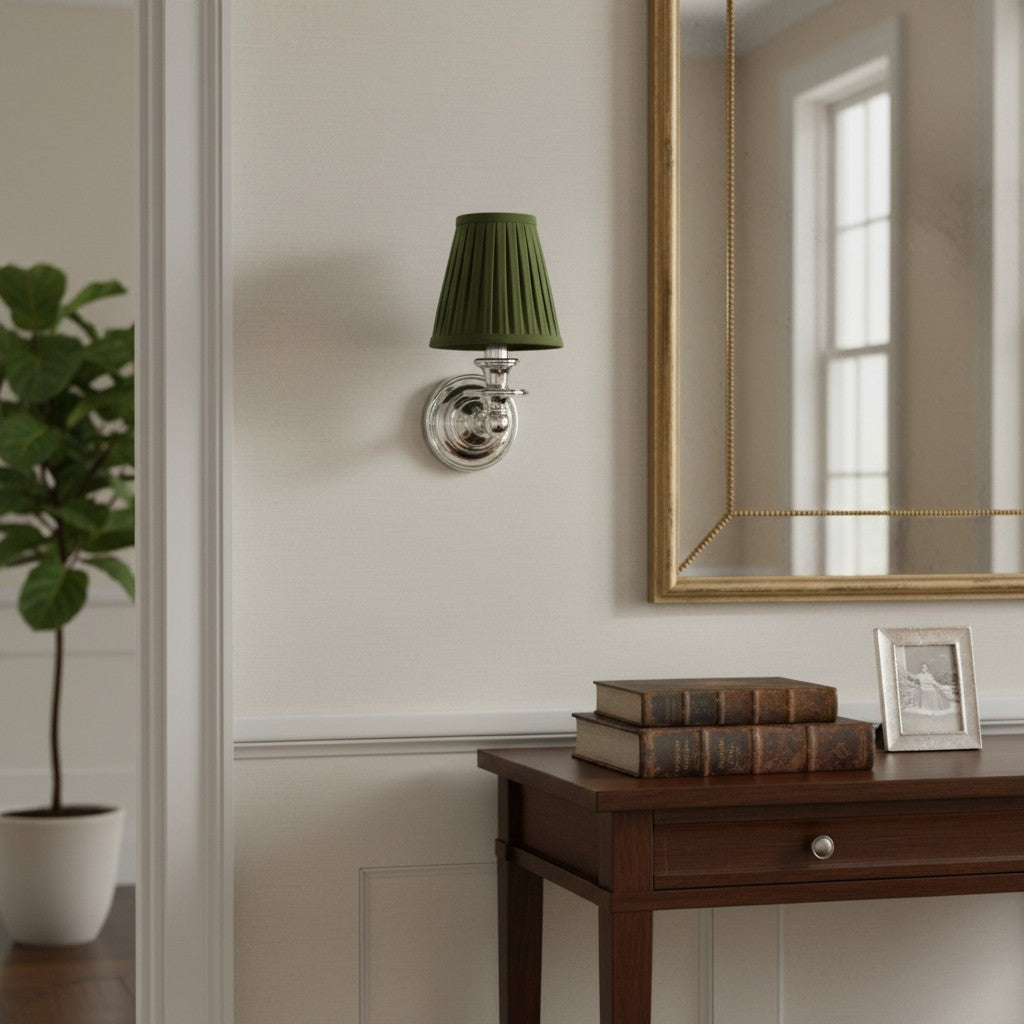 Wall Sconce Classic with Fabric Shade and Candle-Style Arm