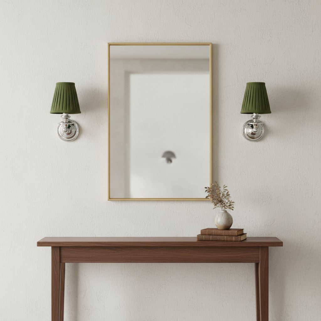 Wall Sconce Classic with Fabric Shade and Candle-Style Arm