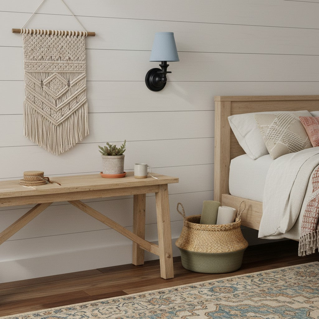 Wall Sconce Classic with Fabric Shade and Candle-Style Arm