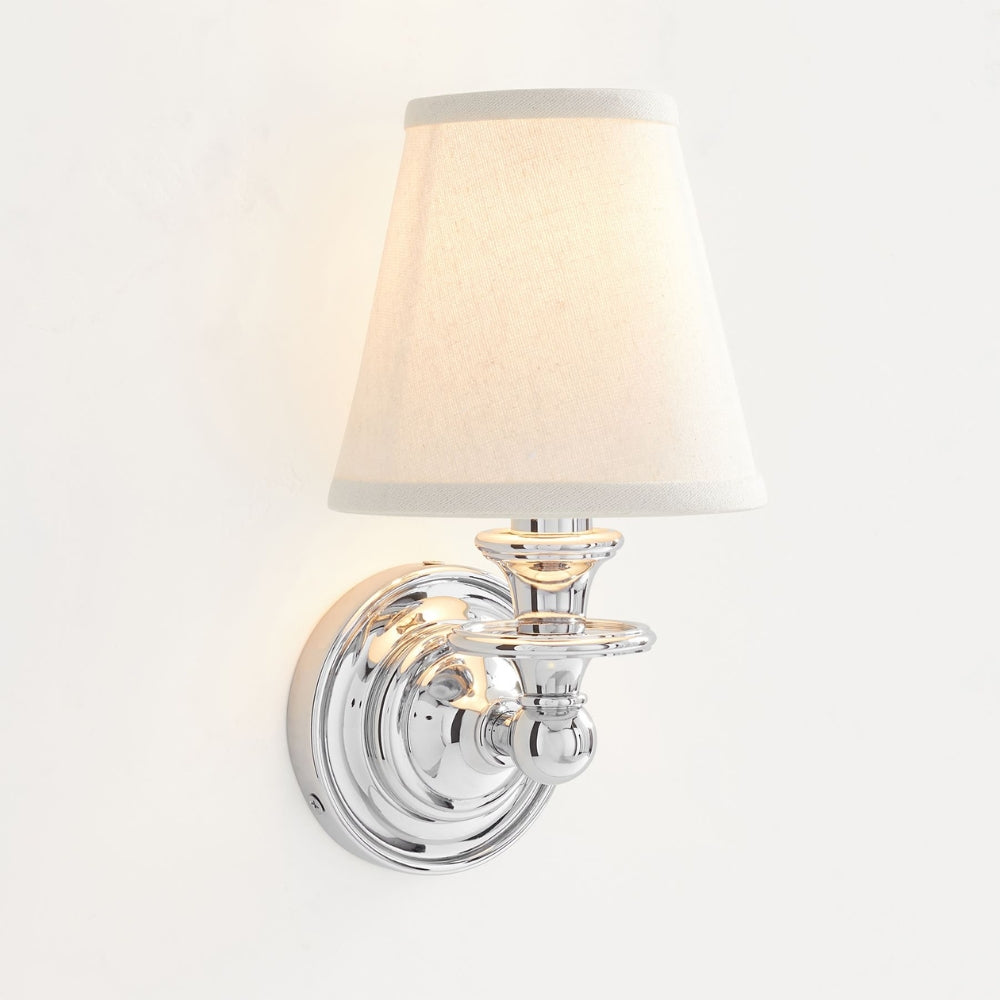 Wall Sconce Classic with Fabric Shade and Candle-Style Arm