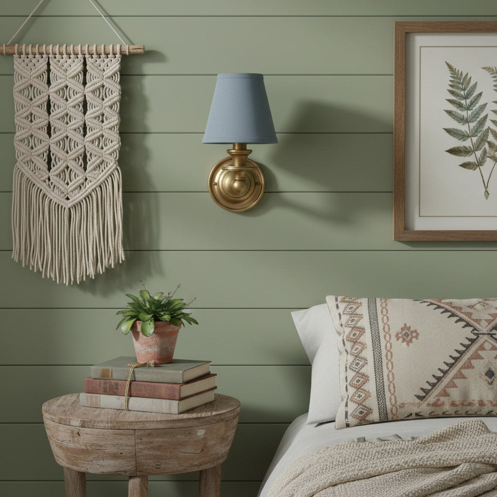 Wall Sconce Classic with Fabric Shade and Candle-Style Arm