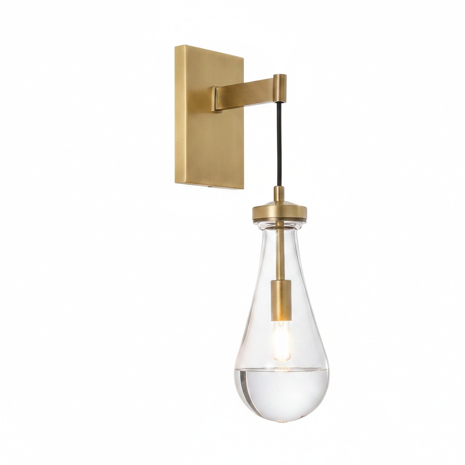 Wall Sconce Modern with Teardrop Glass Shade and Hardwired E12 Fitting