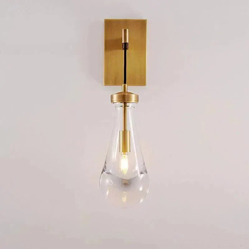 Wall Sconce Modern with Teardrop Glass Shade and Hardwired E12 Fitting