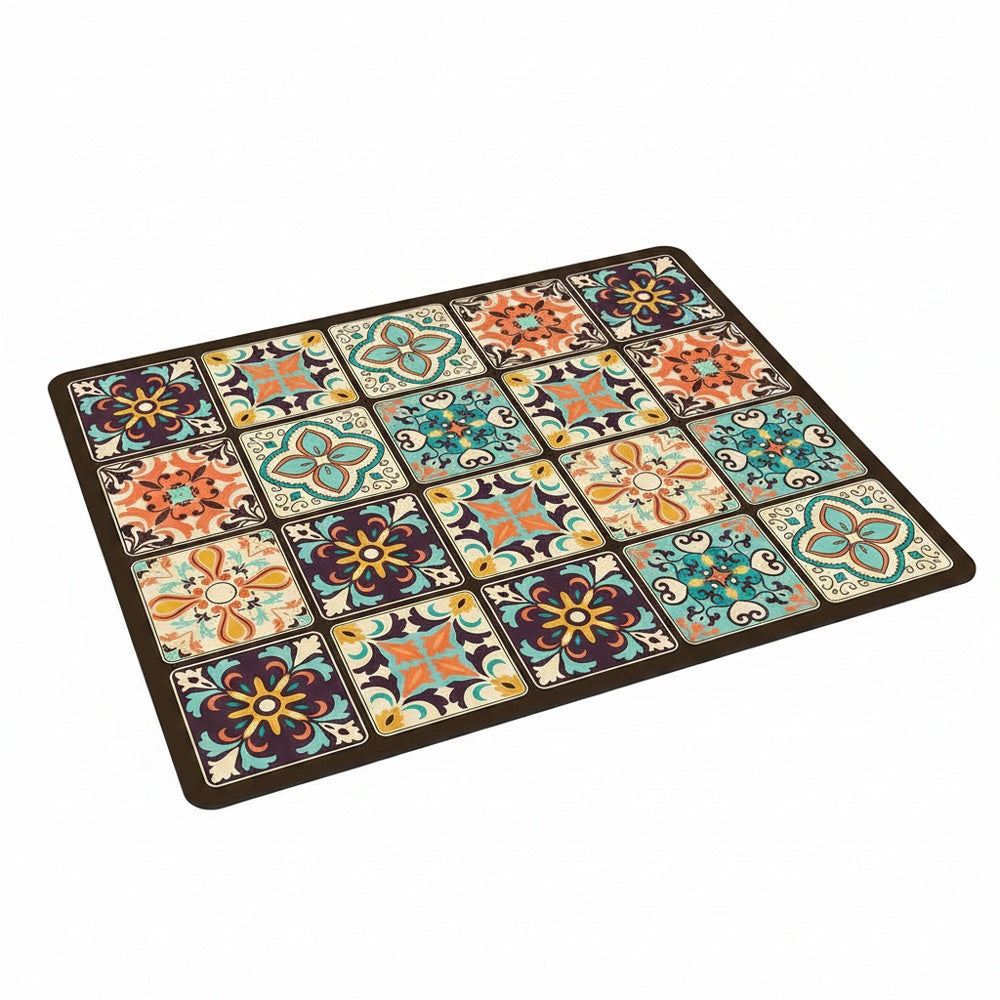 Washing Machine Top Mat with Anti-Slip Backing and Bohemian Print