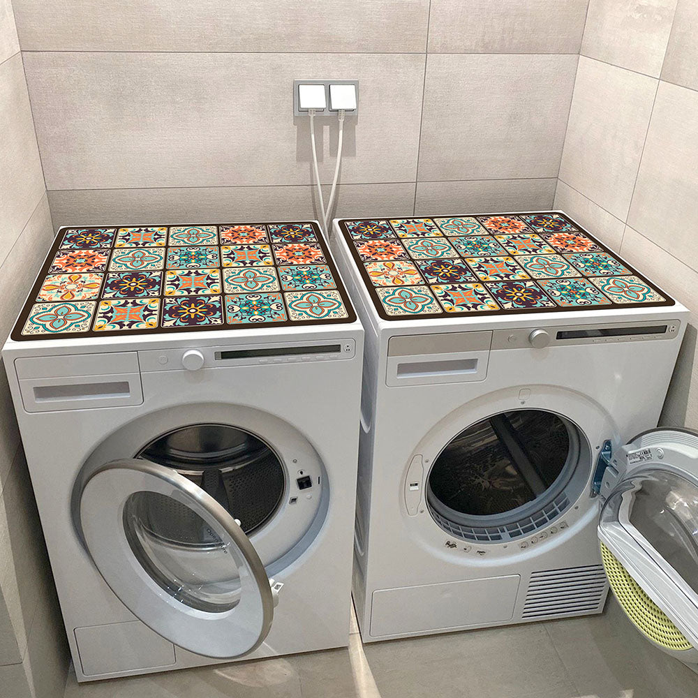 Washing Machine Top Mat with Anti-Slip Backing and Bohemian Print