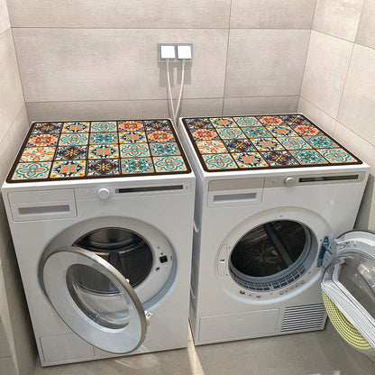 Washing Machine Top Mat with Anti-Slip Backing and Bohemian Print