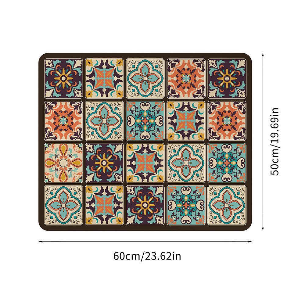 Washing Machine Top Mat with Anti-Slip Backing and Bohemian Print