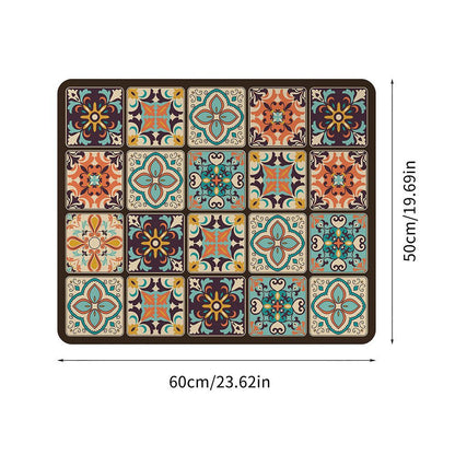 Washing Machine Top Mat with Anti-Slip Backing and Bohemian Print
