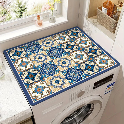 Washing Machine Top Mat with Anti-Slip Backing and Bohemian Print