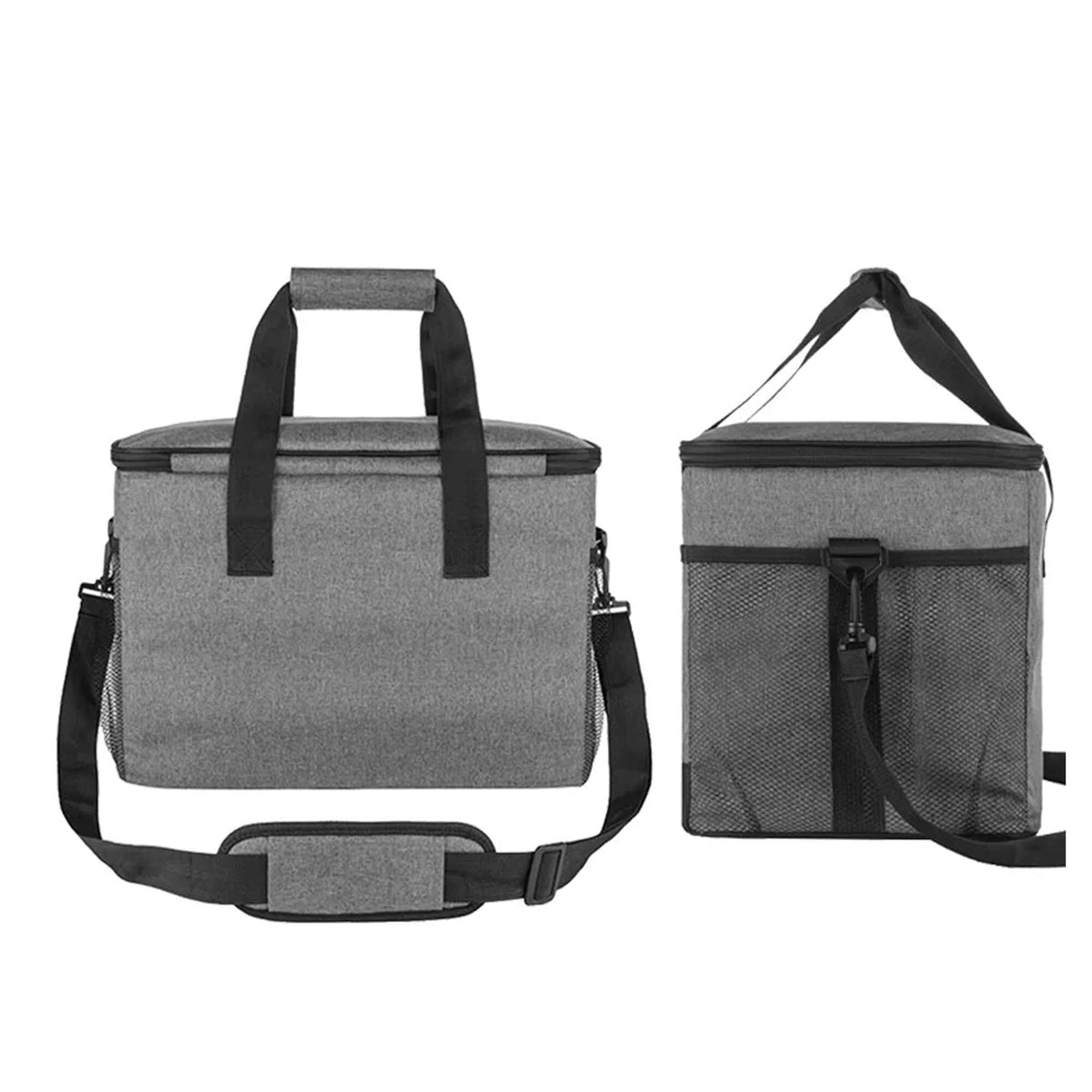 Waterproof Insulated Cooler Bag with Side Mesh Pockets and Shoulder Strap