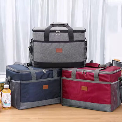 Waterproof Insulated Cooler Bag with Side Mesh Pockets and Shoulder Strap