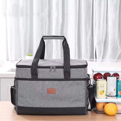 Waterproof Insulated Cooler Bag with Side Mesh Pockets and Shoulder Strap