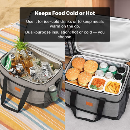 Waterproof Insulated Cooler Bag with Side Mesh Pockets and Shoulder Strap