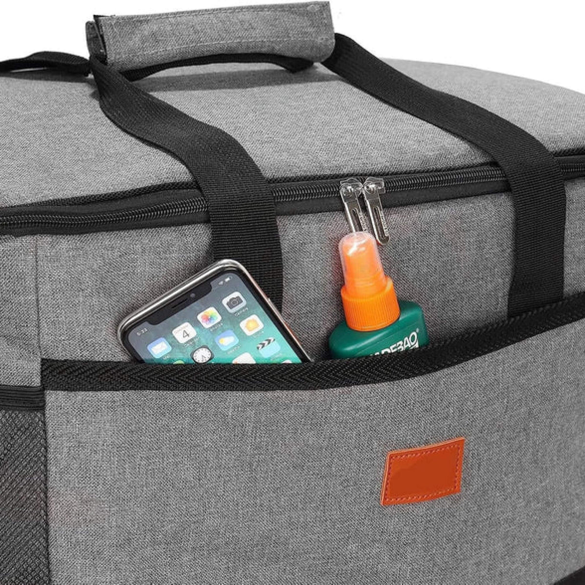 Waterproof Insulated Cooler Bag with Side Mesh Pockets and Shoulder Strap