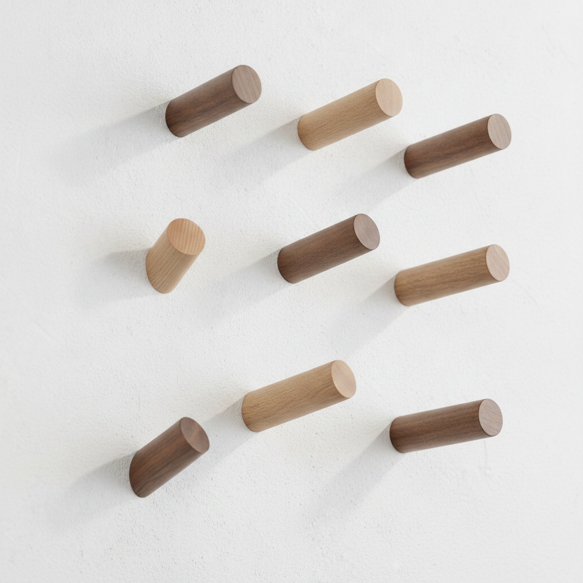 Wood Wall Hook with Angled Design for Coats, Bags and Keys