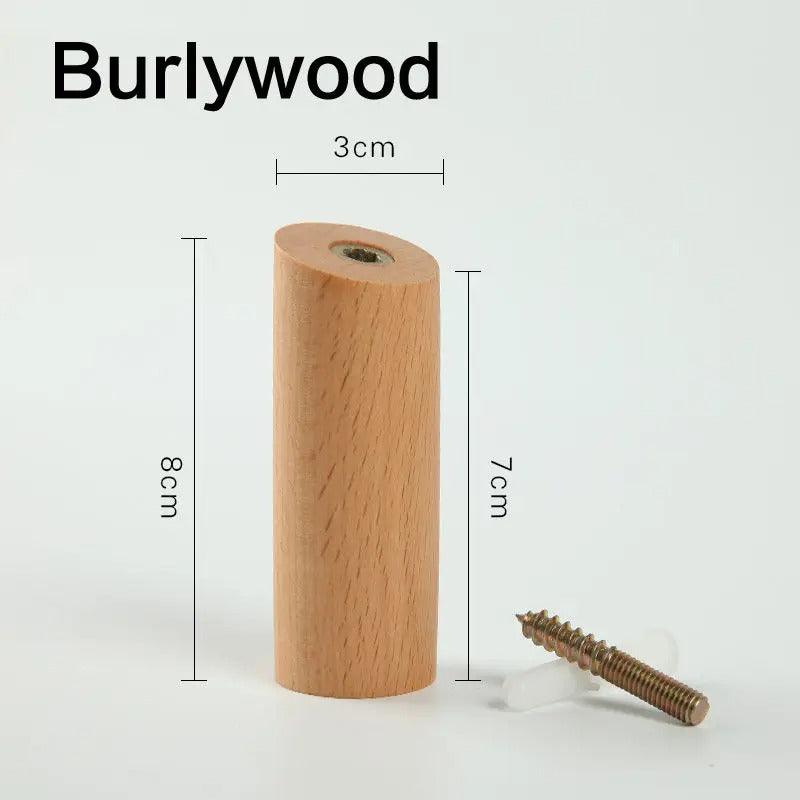 Wood Wall Hook with Angled Design for Coats, Bags and Keys