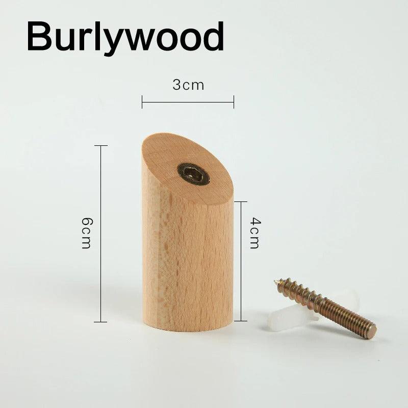 Wood Wall Hook with Angled Design for Coats, Bags and Keys