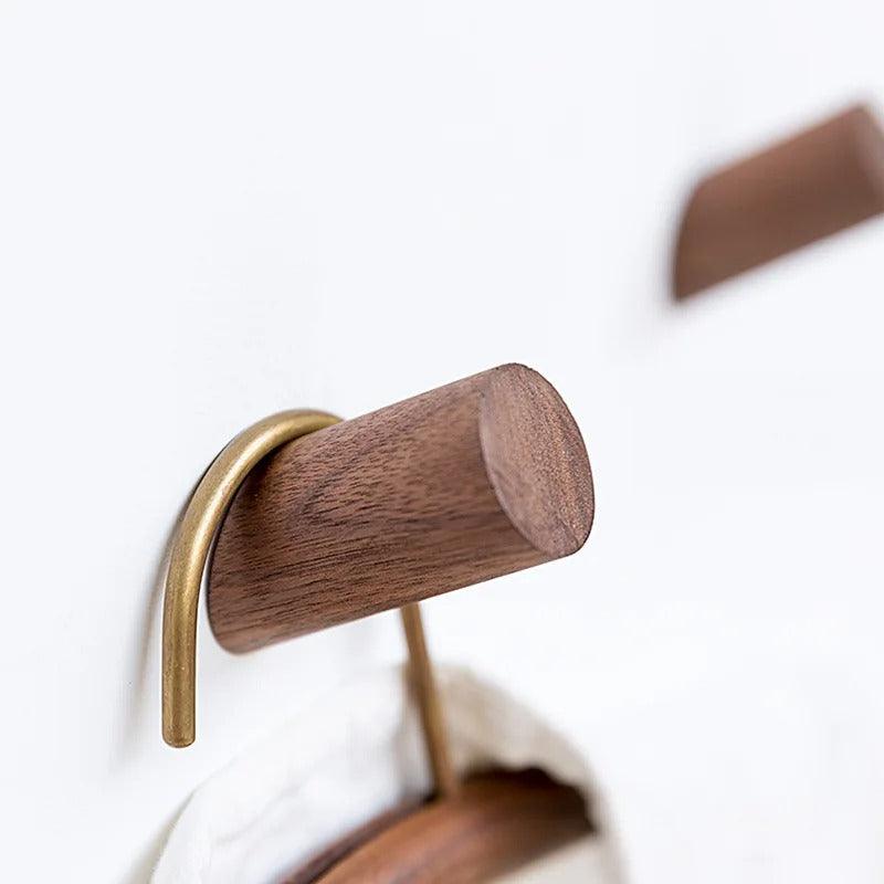 Wood Wall Hook with Angled Design for Coats, Bags and Keys