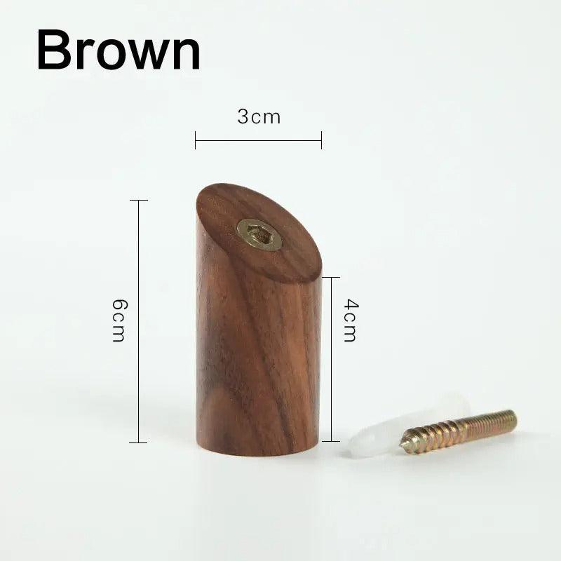 Wood Wall Hook with Angled Design for Coats, Bags and Keys