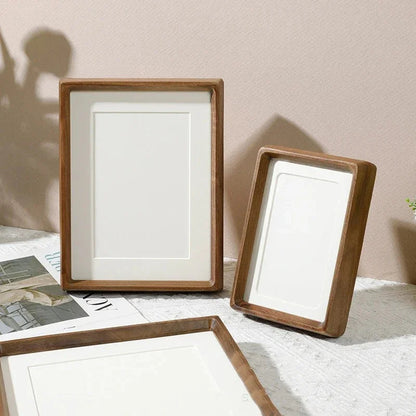 Wooden Photo Frame with Rounded Corners and Acrylic Front for Tabletop Display