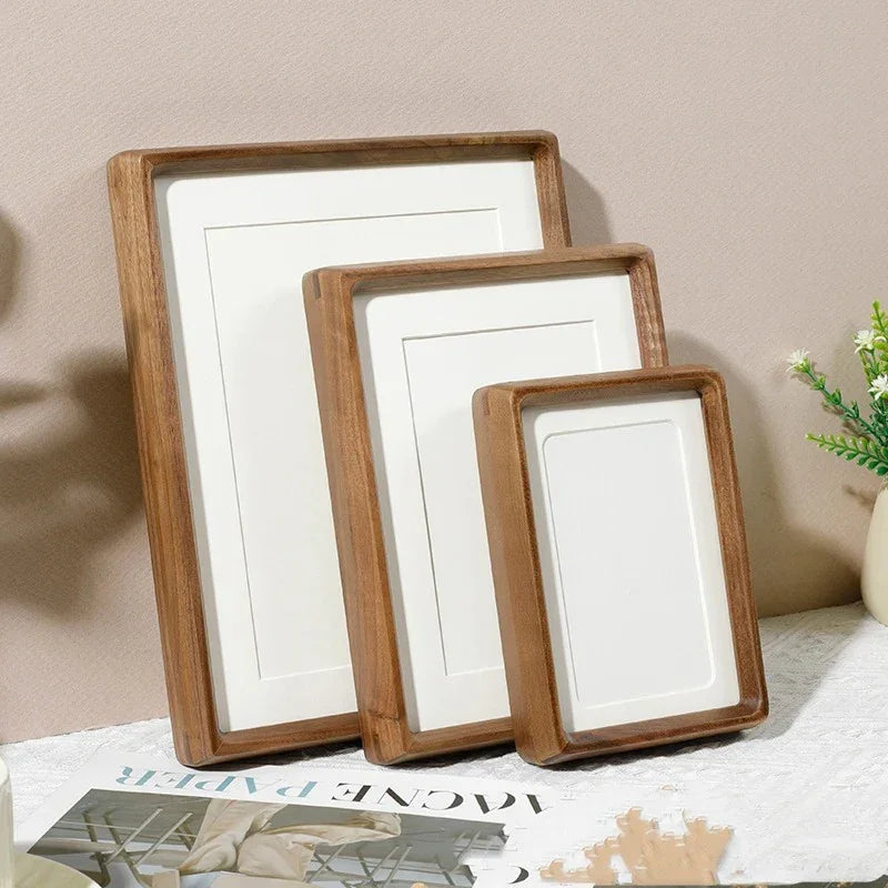 Wooden Photo Frame with Rounded Corners and Acrylic Front for Tabletop Display