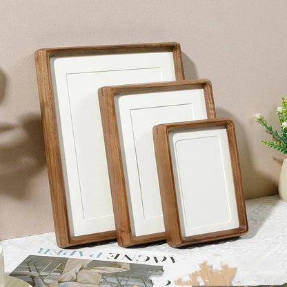 Wooden Photo Frame with Rounded Corners and Acrylic Front for Tabletop Display