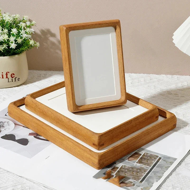 Wooden Photo Frame with Rounded Corners and Acrylic Front for Tabletop Display