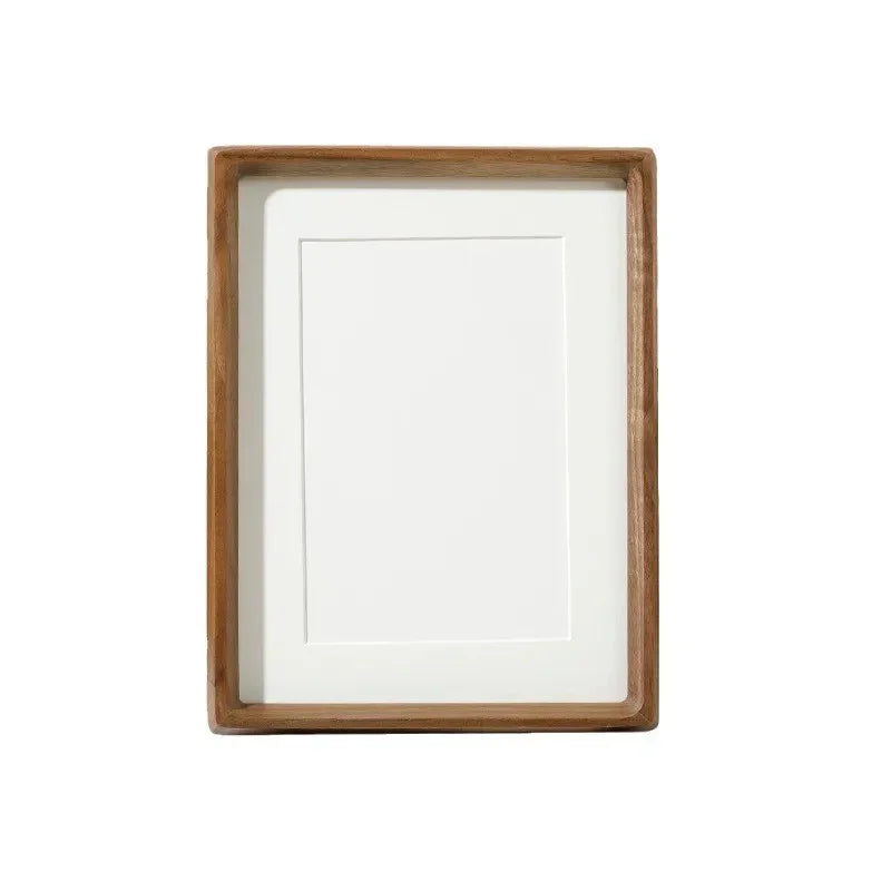 Wooden Photo Frame with Rounded Corners and Acrylic Front for Tabletop Display