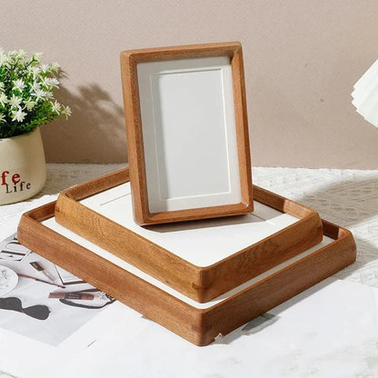 Wooden Photo Frame with Rounded Corners and Acrylic Front for Tabletop Display