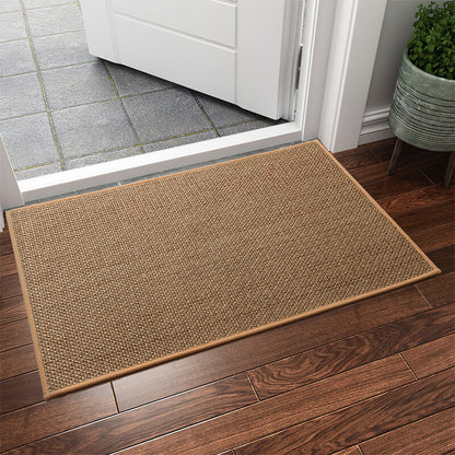 Woven Doormat Anti-Slip Machine Washable with Rubber Backing for Entryway