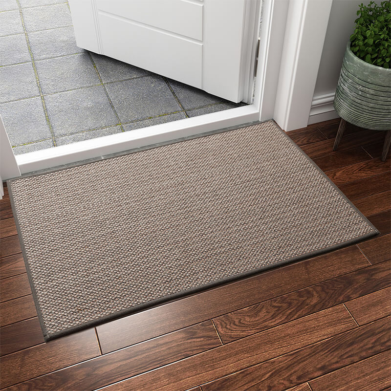Woven Doormat Anti-Slip Machine Washable with Rubber Backing for Entryway